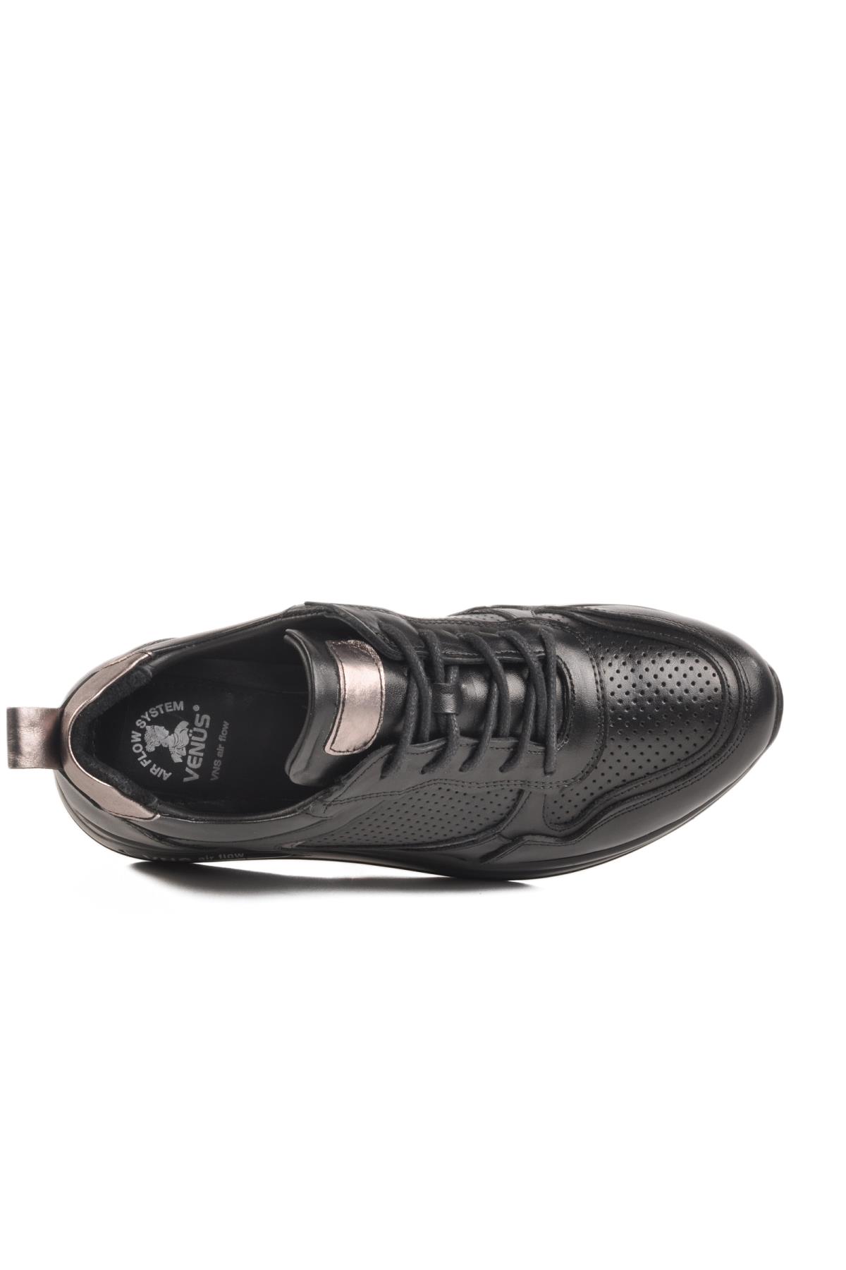 2216654Y Z Siyah-Platin Hakiki Deri Kadın Günlük Ayakkabı - Görsel 5