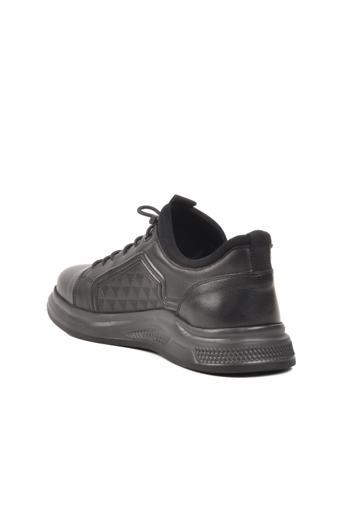 5Y2530 M Siyah Hakiki Deri Erkek Sneaker - Görsel 5
