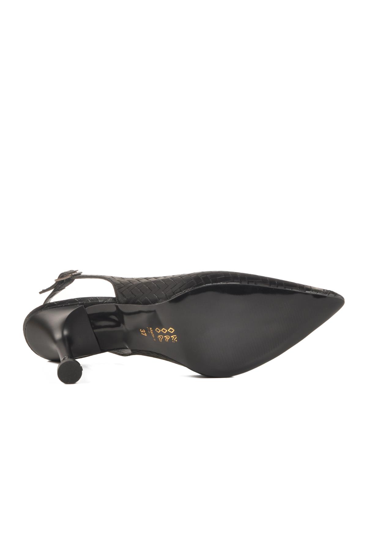 PC-54539 Z Siyah Kadın Abiye Ayakkabı - Görsel 6