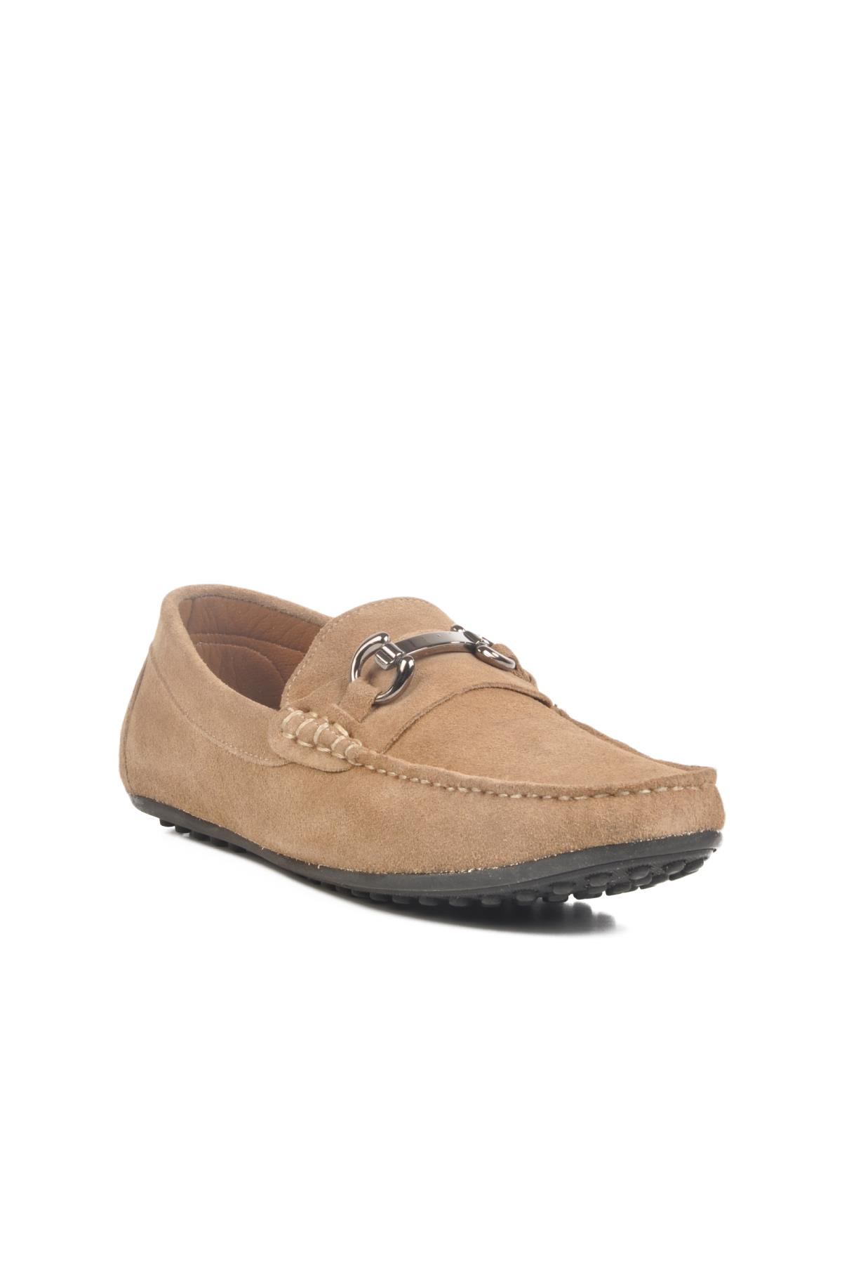 Komcero Welfare 2Y0274-163 M Bej Süet Hakiki Deri Erkek Loafer - Görsel 2