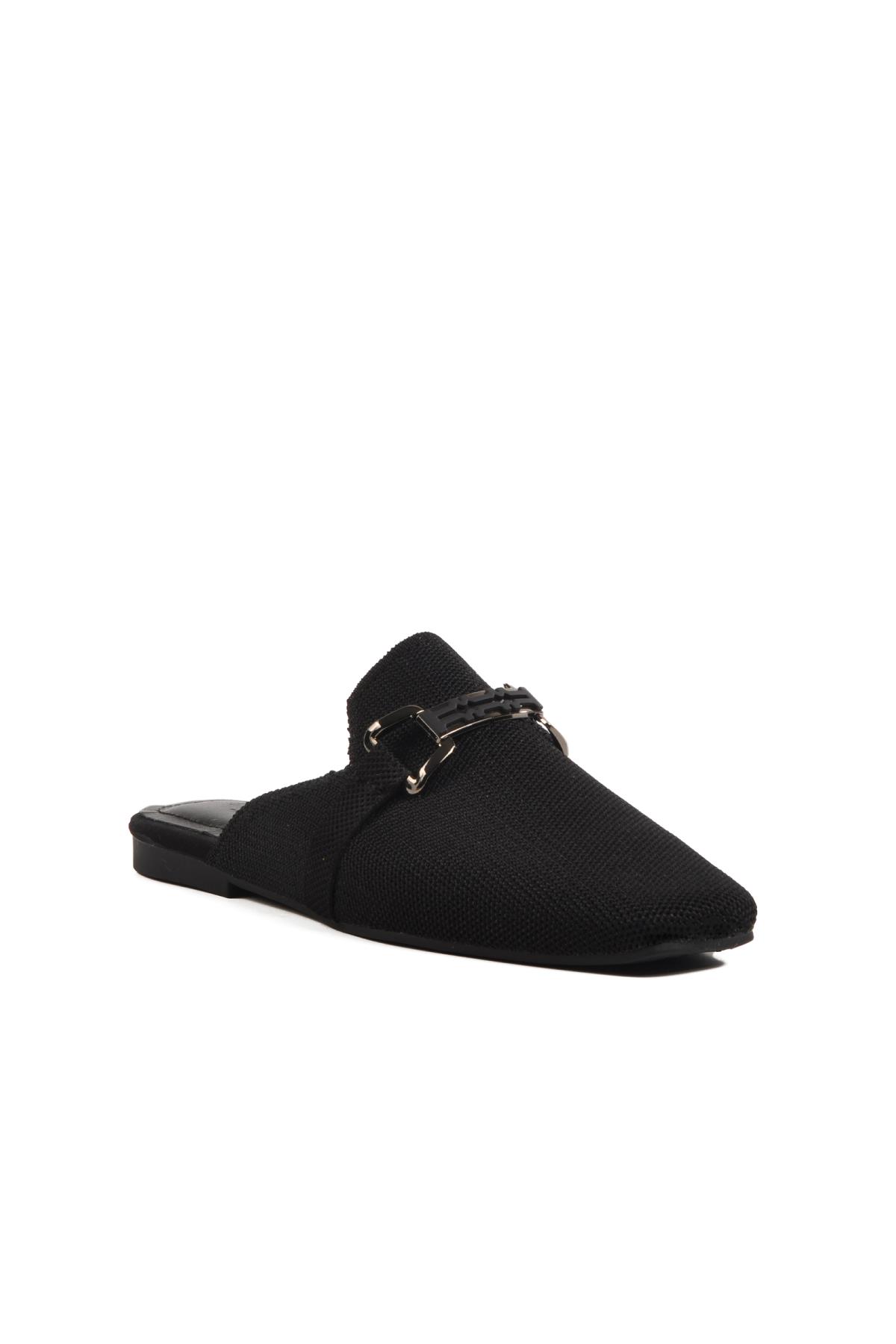 277132 Z Siyah Kadın Triko Önü Kapalı Terlik - Görsel 2
