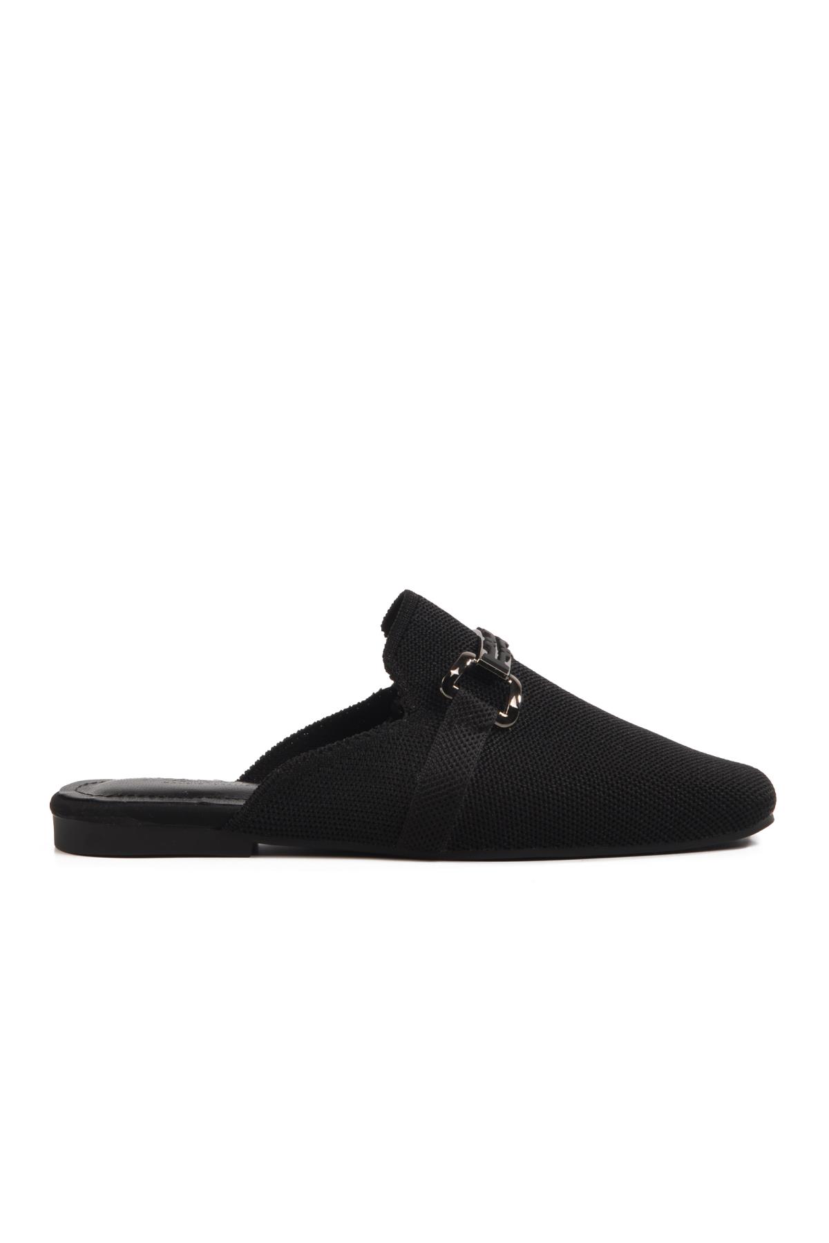 277132 Z Siyah Kadın Triko Önü Kapalı Terlik - Görsel 4
