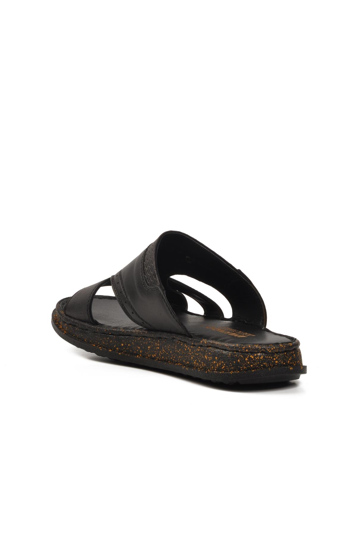 Siyah Hakiki Deri Erkek Terlik 2045 M - Görsel 5