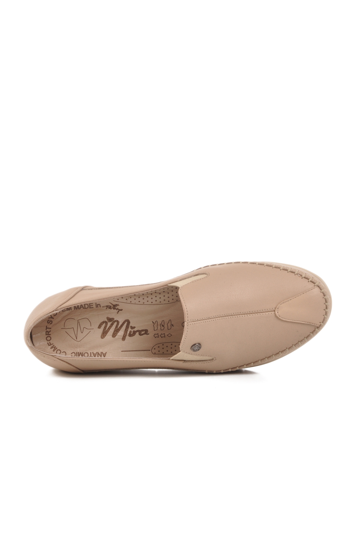 Krem Hakiki Deri Anatomik Kadın Casual Ayakkabı 664 Z - Görsel 5