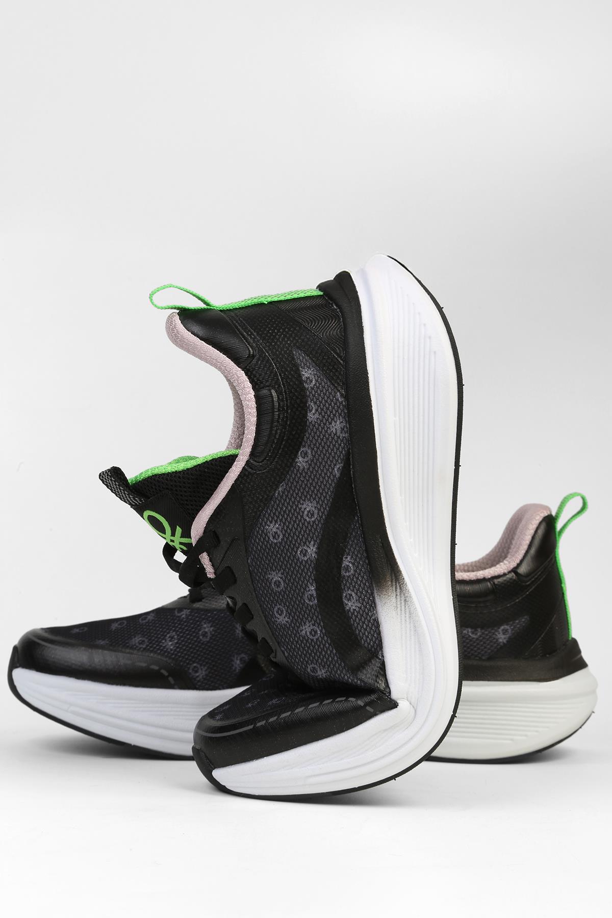 Siyah Beyaz Kadın Spor Ayakkabı İTHAL BNI-11441 - Görsel 3