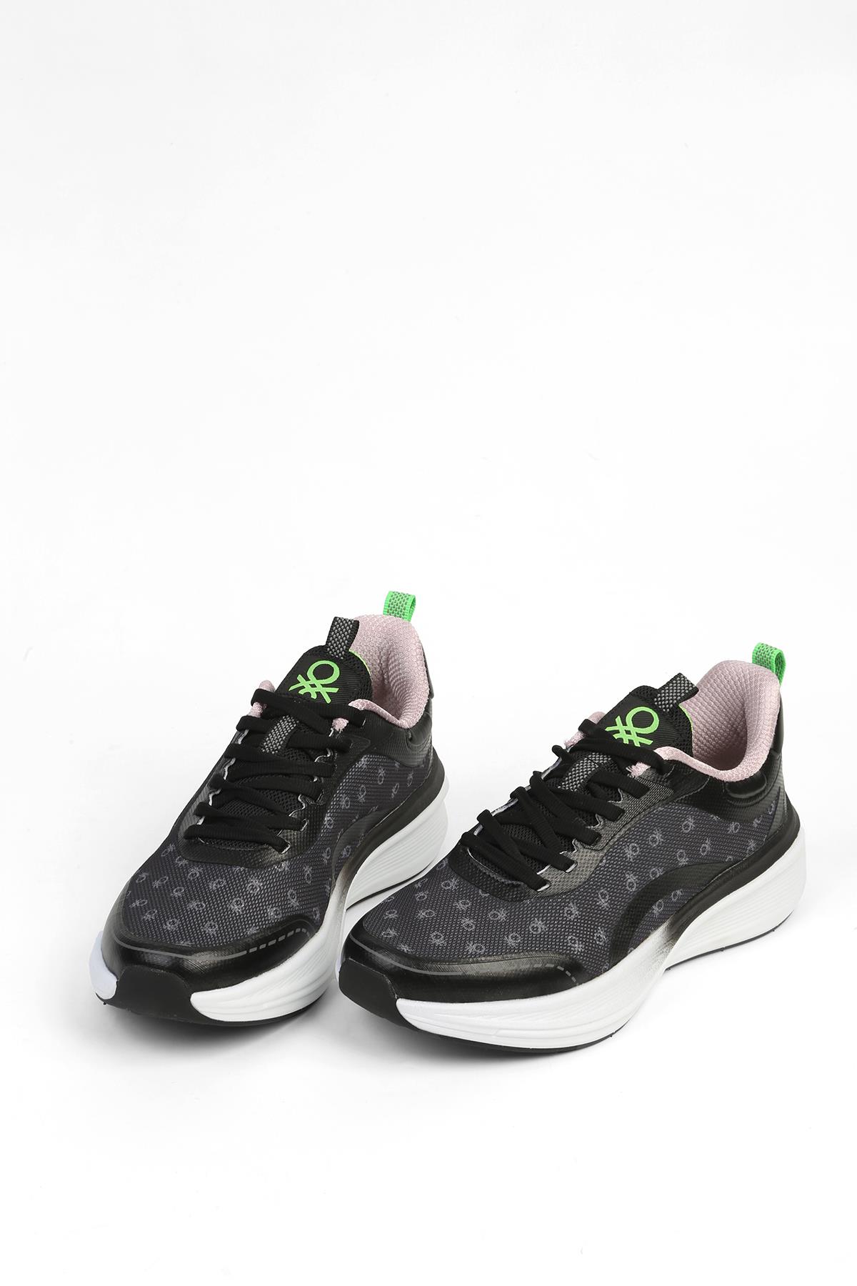Siyah Beyaz Kadın Spor Ayakkabı İTHAL BNI-11441 - Görsel 6