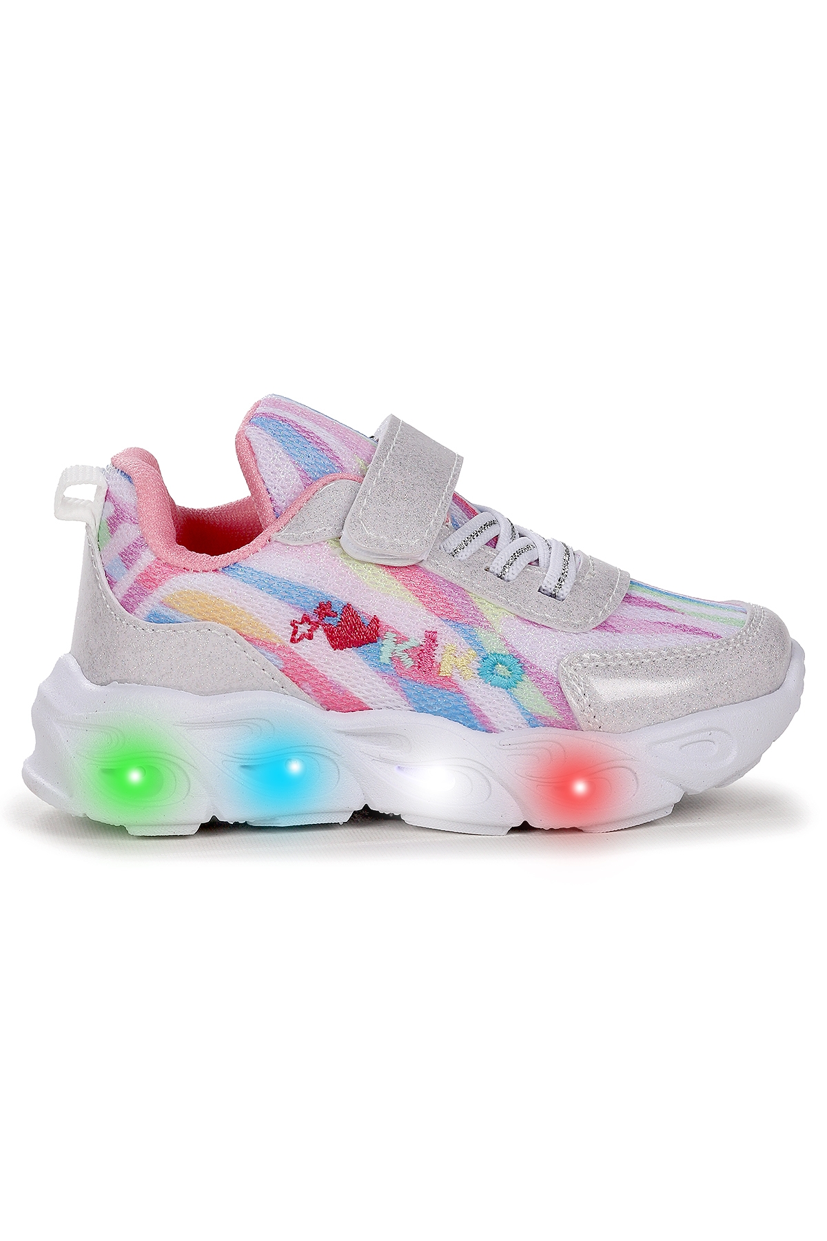 Teno Cırtlı Işıklı Kız Bebek Spor Ayakkabı Beyaz - Görsel 2