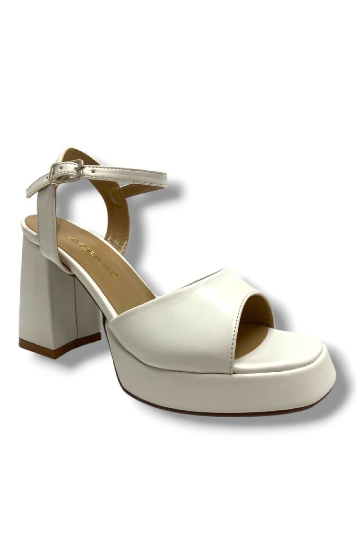 M805-25 Deri Tek Bant Yüksek Topuk Kadın Sandalet - Görsel 2