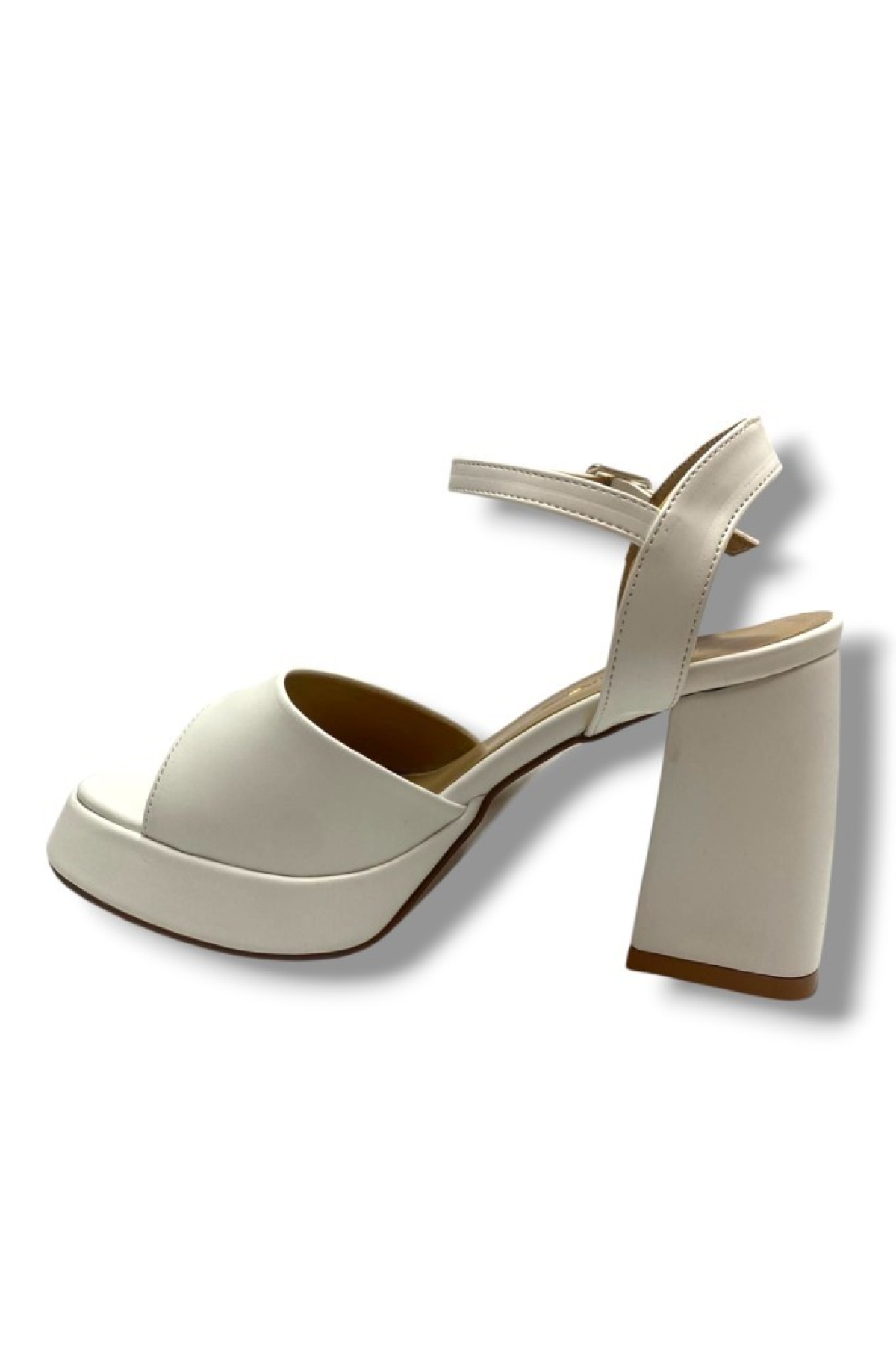 M805-25 Deri Tek Bant Yüksek Topuk Kadın Sandalet - Görsel 4