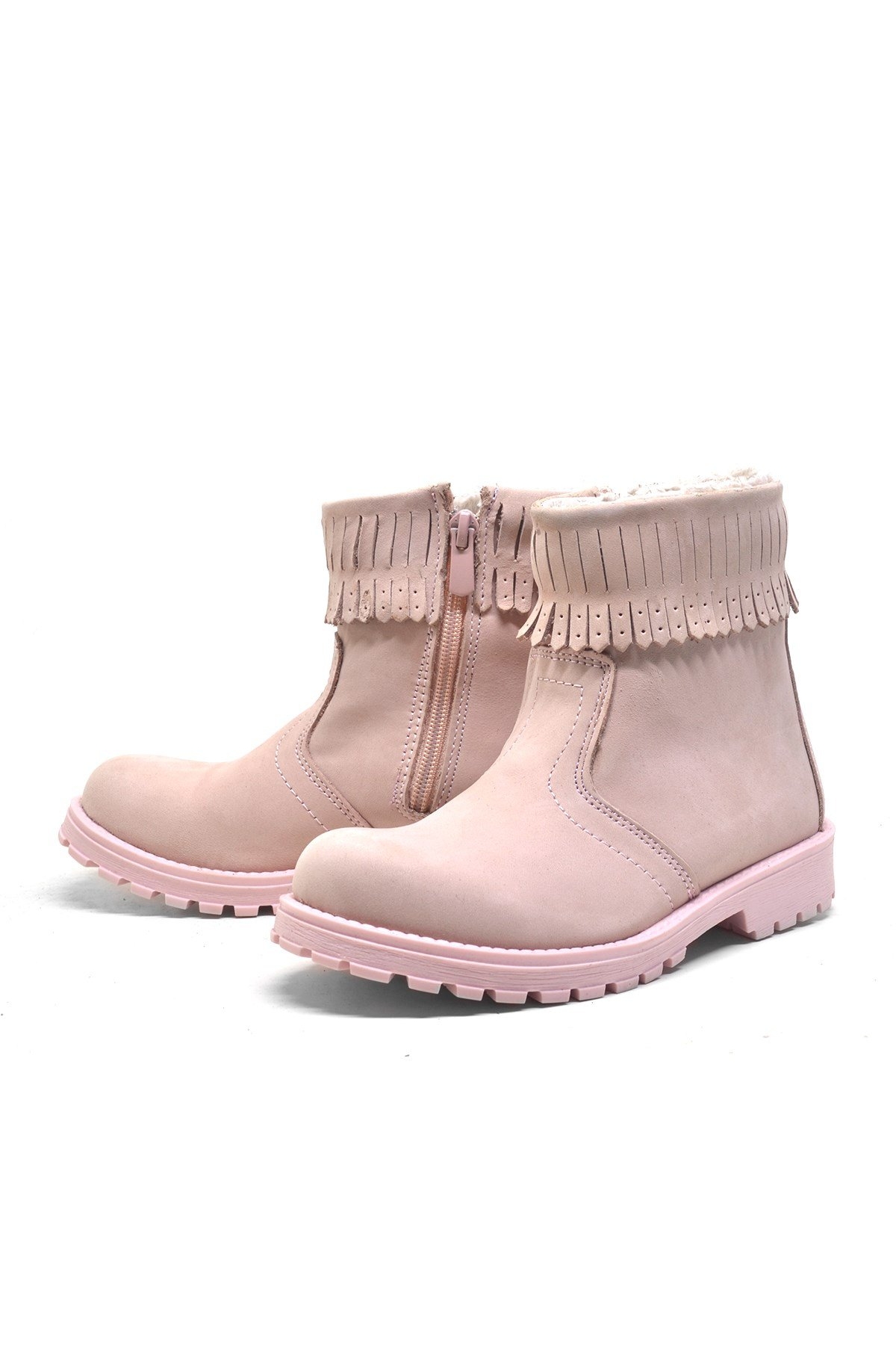 Rakerplus Rakerplus Chiron Hakiki Deri Pembe Fermuarlı Kız Çocuk Bot Çizme | Flo Pembe - 4. görsel