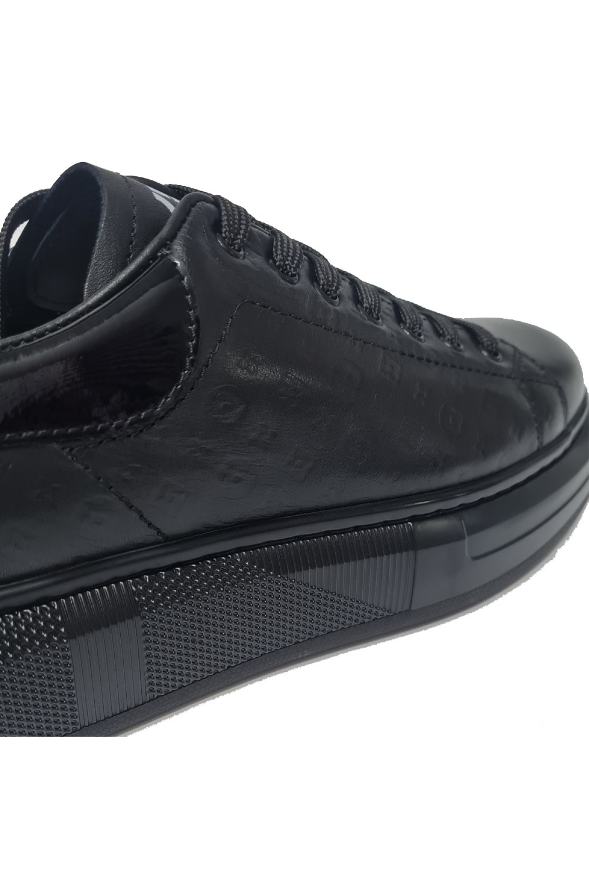 Bağcıklı LV Model Baskılı Kalın Düz Taban Sneaker Ayakkabı 21006 - Görsel 6