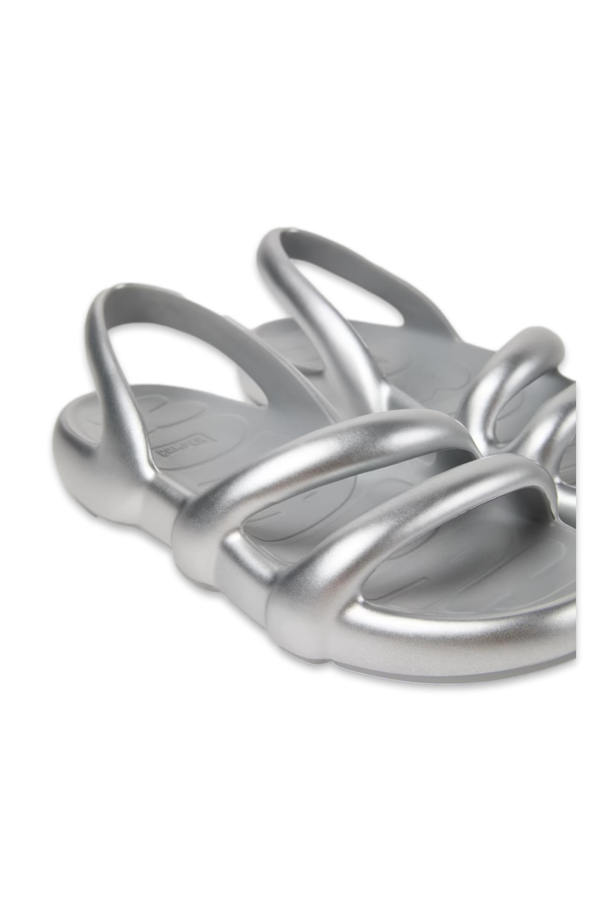 K201636 Kobarah Flat Gümüş Unisex Sandalet - Görsel 3