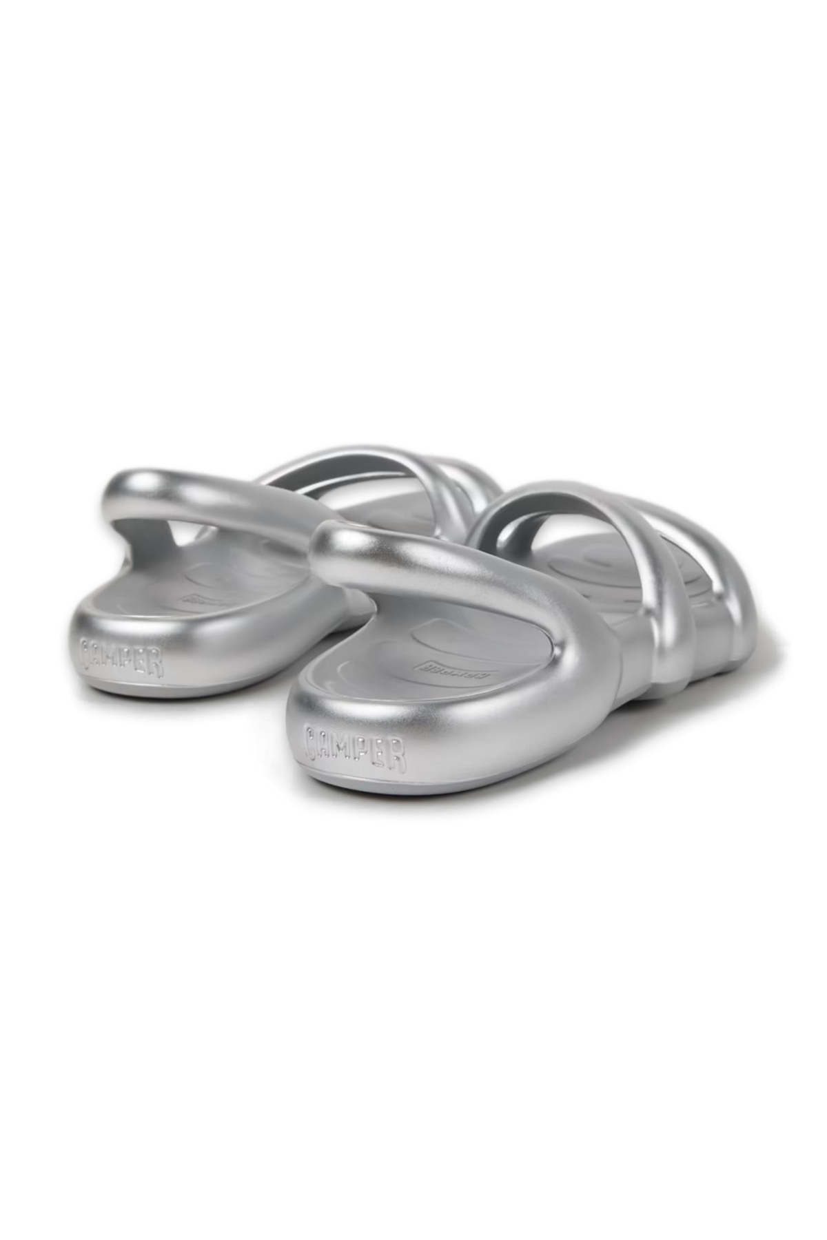 K201636 Kobarah Flat Gümüş Unisex Sandalet - Görsel 5