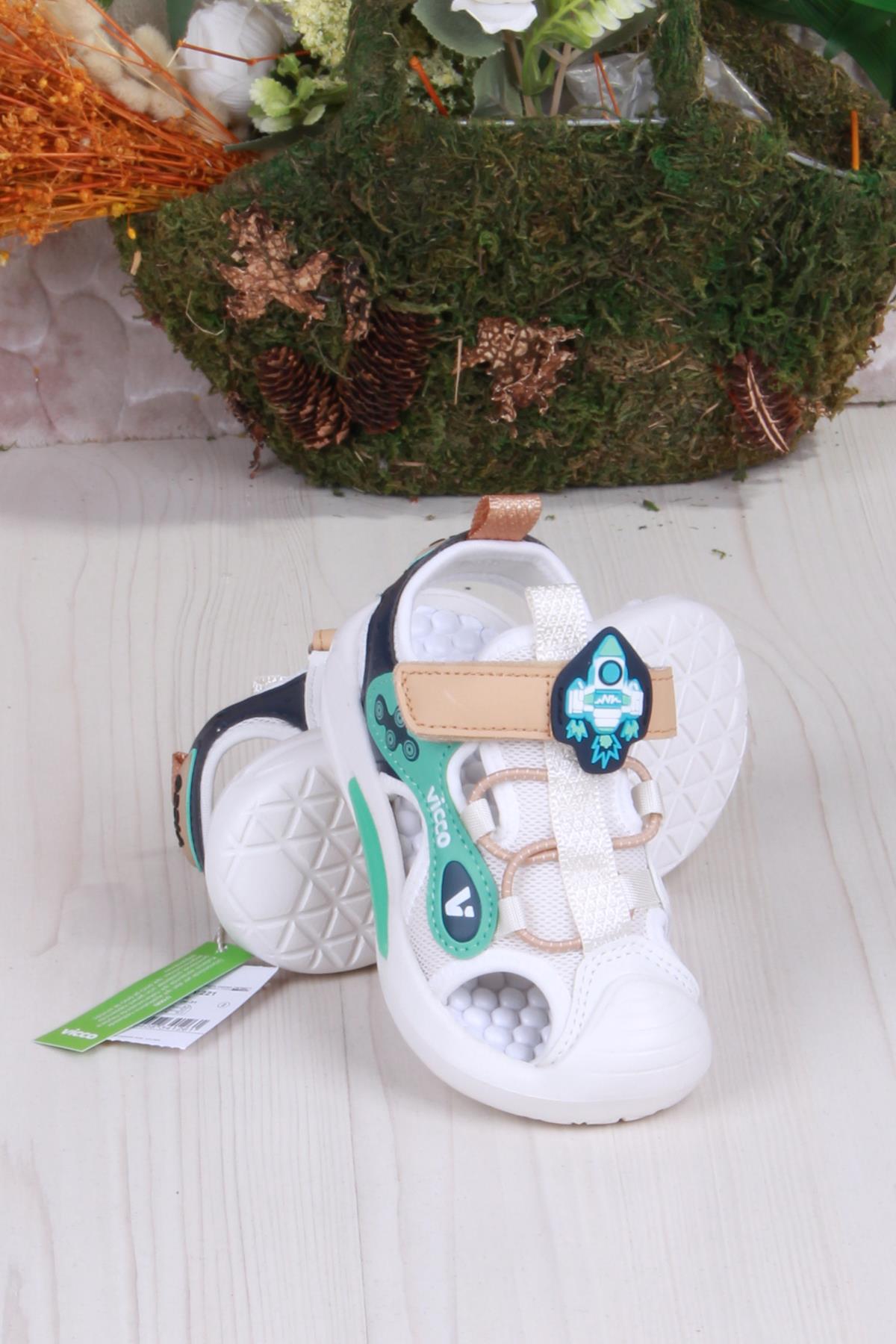 332.P25Y.221 Rocket Bej Esnek Rahat Işıklı Erkek Çocuk Sandalet - Görsel 5