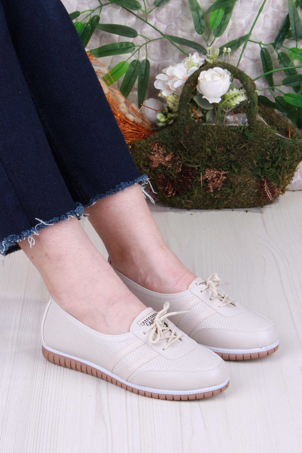 2034 Günlük Rahat Kaymaz Taban Kadın Babet Ayakkabı - Görsel 2