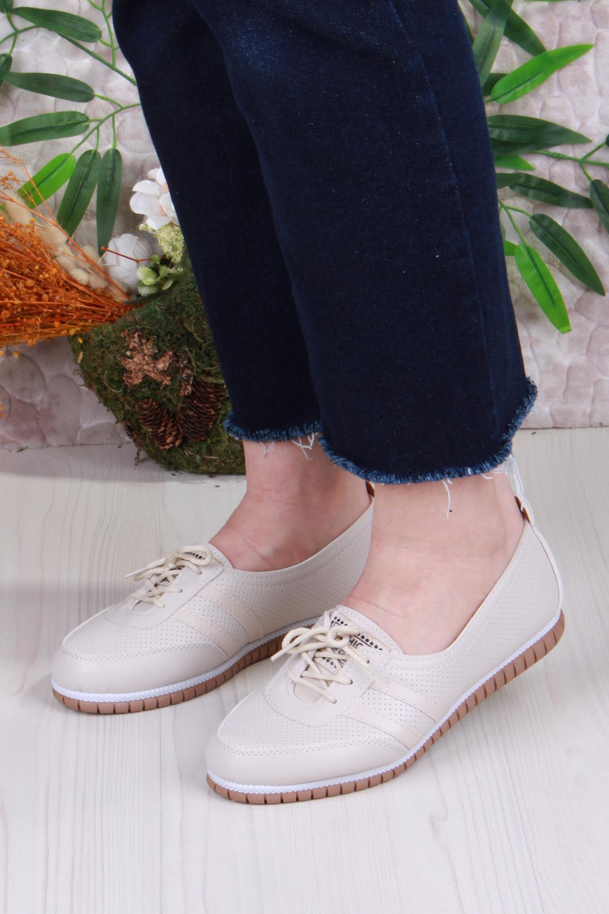 2034 Günlük Rahat Kaymaz Taban Kadın Babet Ayakkabı - Görsel 3