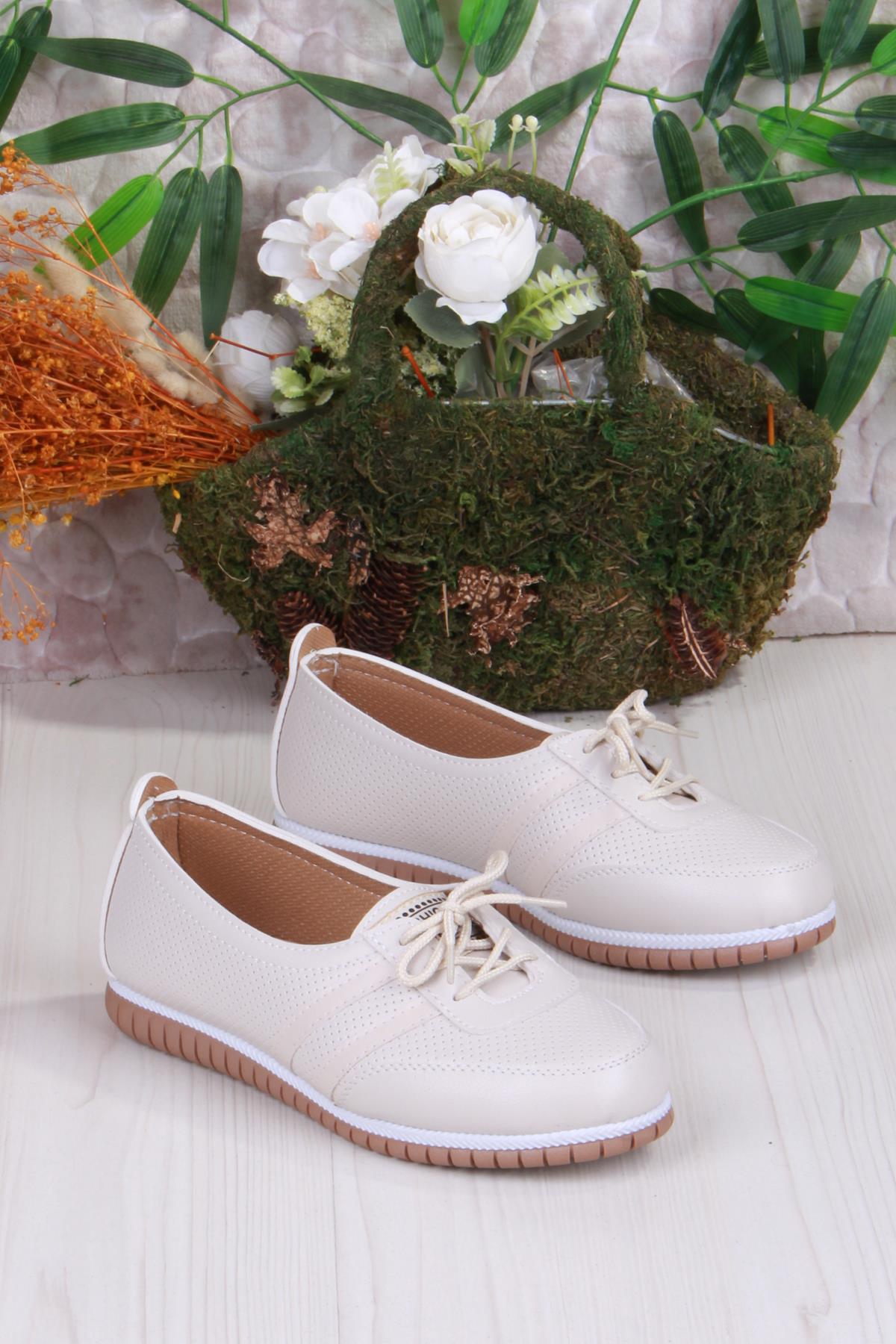 2034 Günlük Rahat Kaymaz Taban Kadın Babet Ayakkabı - Görsel 4