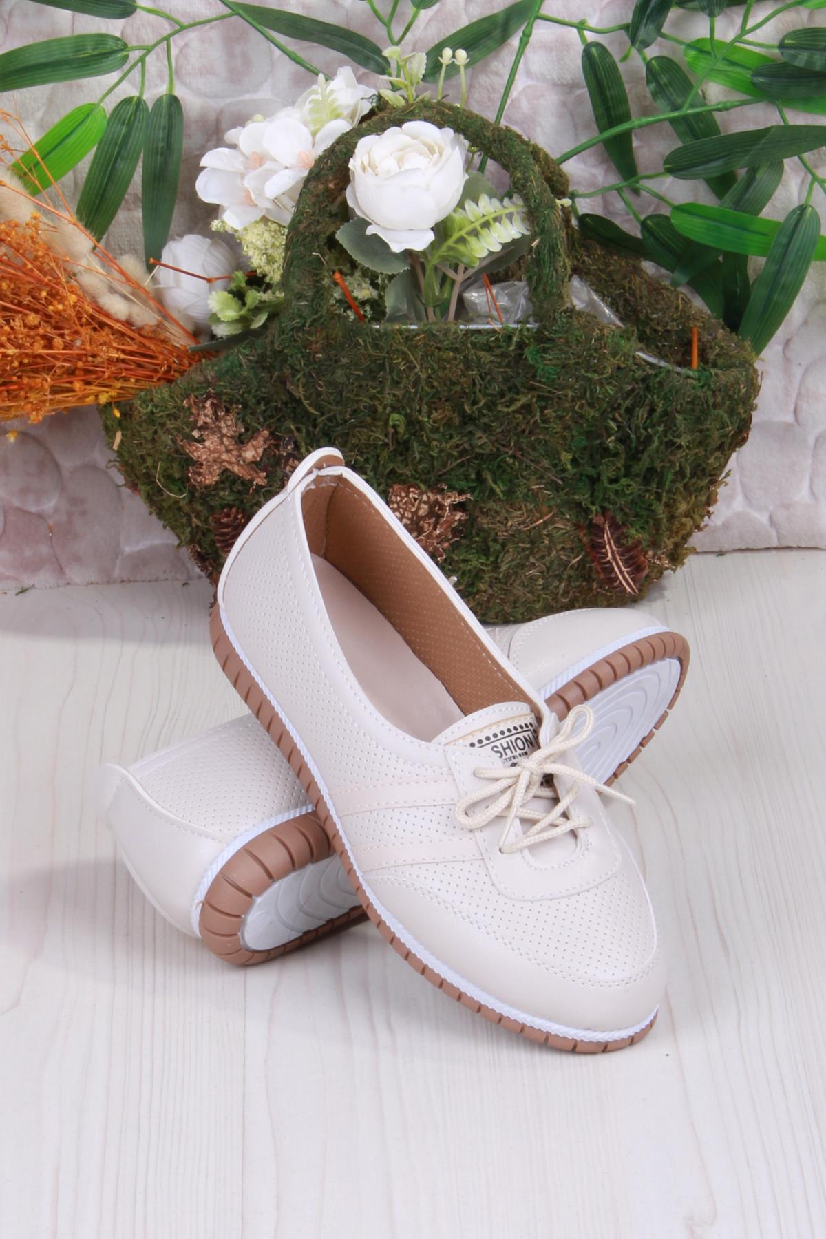 2034 Günlük Rahat Kaymaz Taban Kadın Babet Ayakkabı - Görsel 5