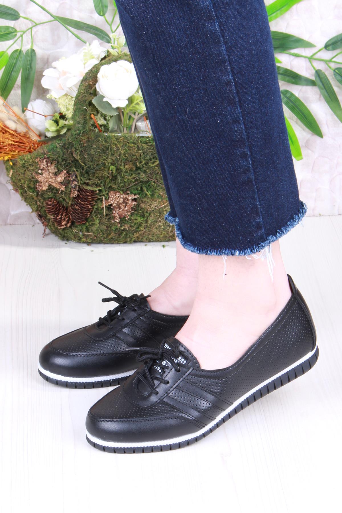 2034 Günlük Rahat Kaymaz Taban Kadın Babet Ayakkabı - Görsel 3
