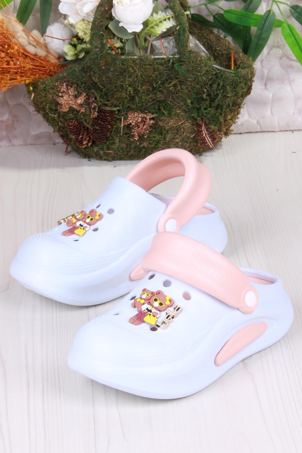 E468 Bella Mavi Pudra Eva Malzeme Sabo Doktor Medikal Aşçı Günlük Burnu Kapalı Terlik - Görsel 5