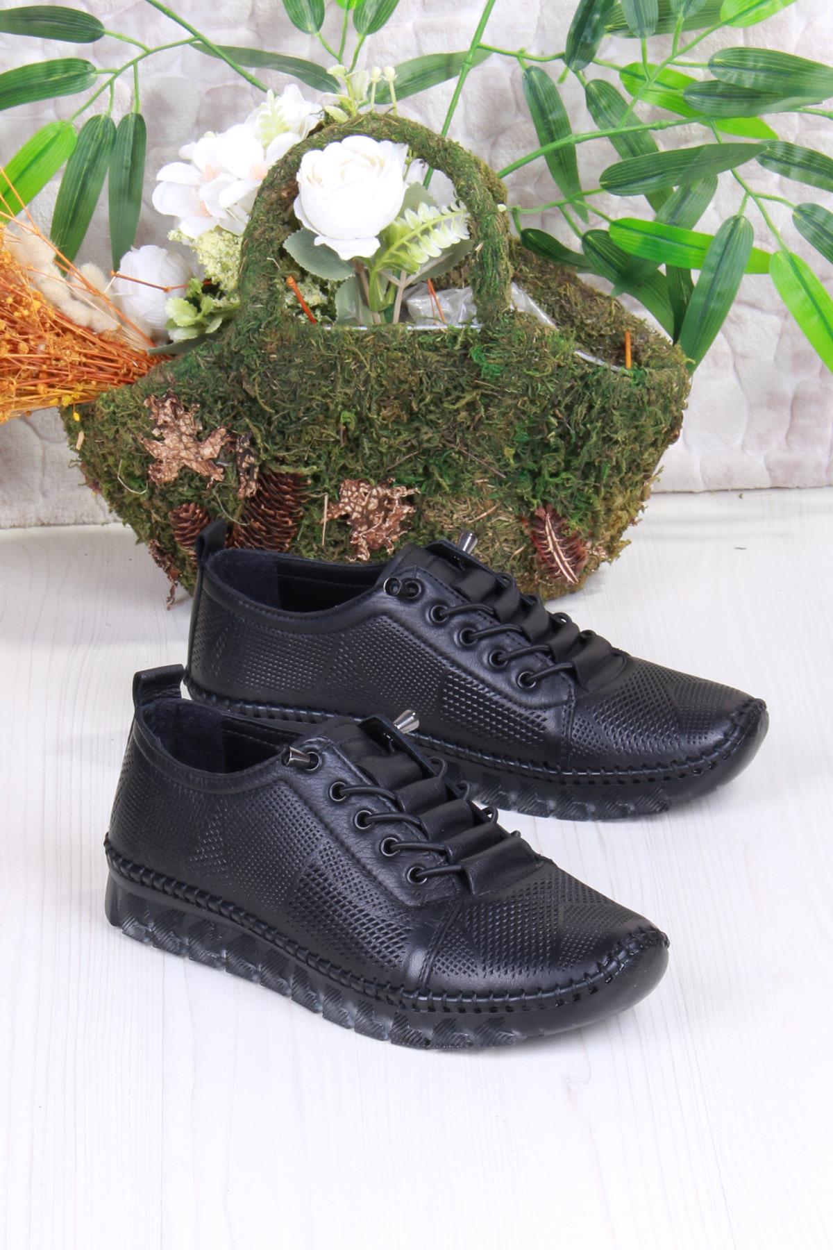 0004 Anatomik Yumuşak Lazer Baskılı Hakiki Deri Kadın Ayakkabı - Görsel 4