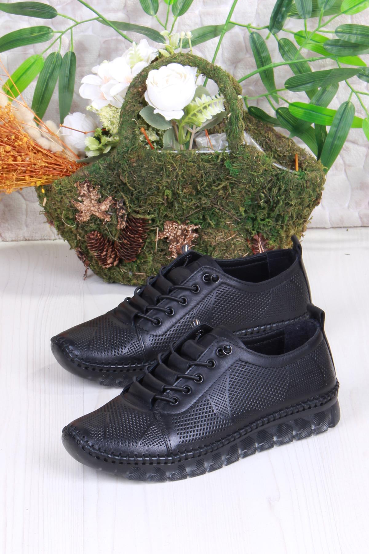 0004 Anatomik Yumuşak Lazer Baskılı Hakiki Deri Kadın Ayakkabı - Görsel 5