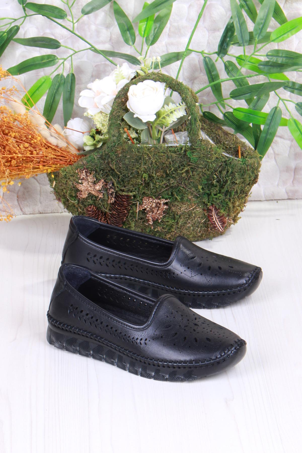 0001-L Anatomik Yumuşak Lazer Baskılı Hakiki Deri Kadın Ayakkabı - Görsel 4