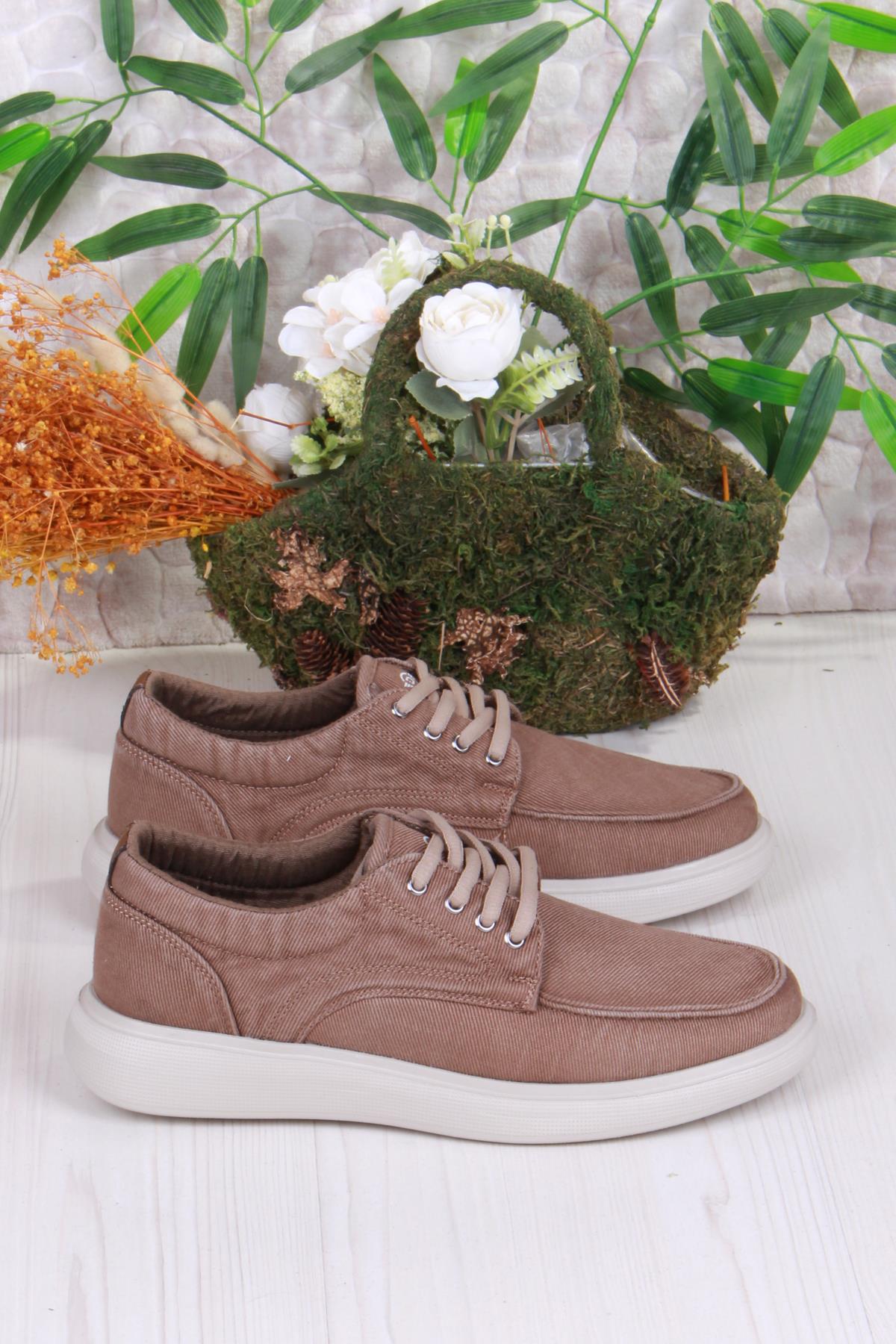 Dks 023 Vizon Hafif Rahat Keten Sneaker Erkek Ayakkabı - Görsel 3