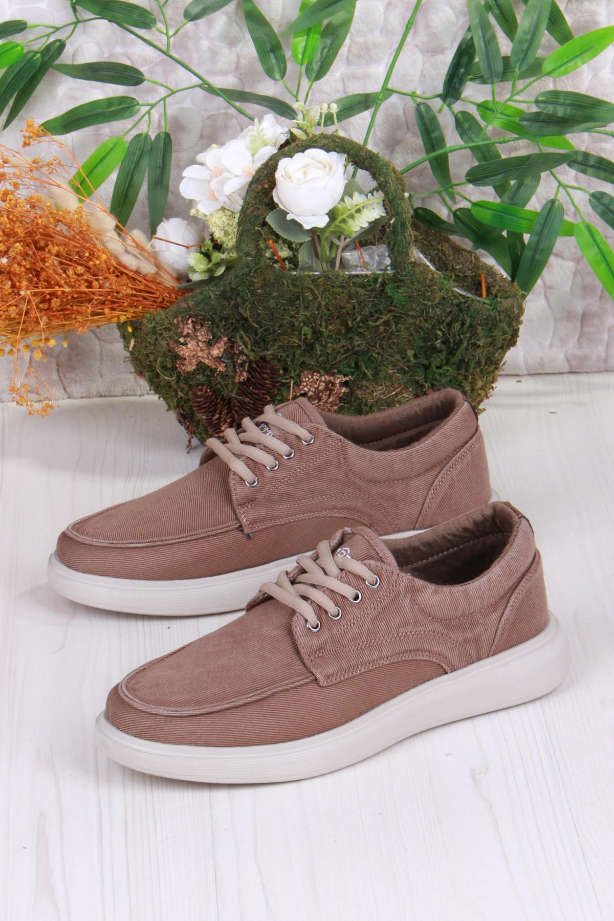 Dks 023 Vizon Hafif Rahat Keten Sneaker Erkek Ayakkabı - Görsel 4