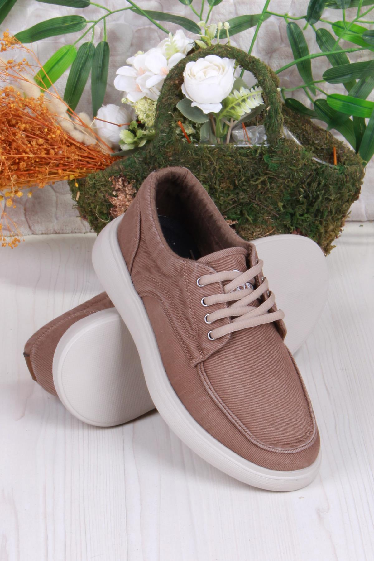 Dks 023 Vizon Hafif Rahat Keten Sneaker Erkek Ayakkabı - Görsel 5