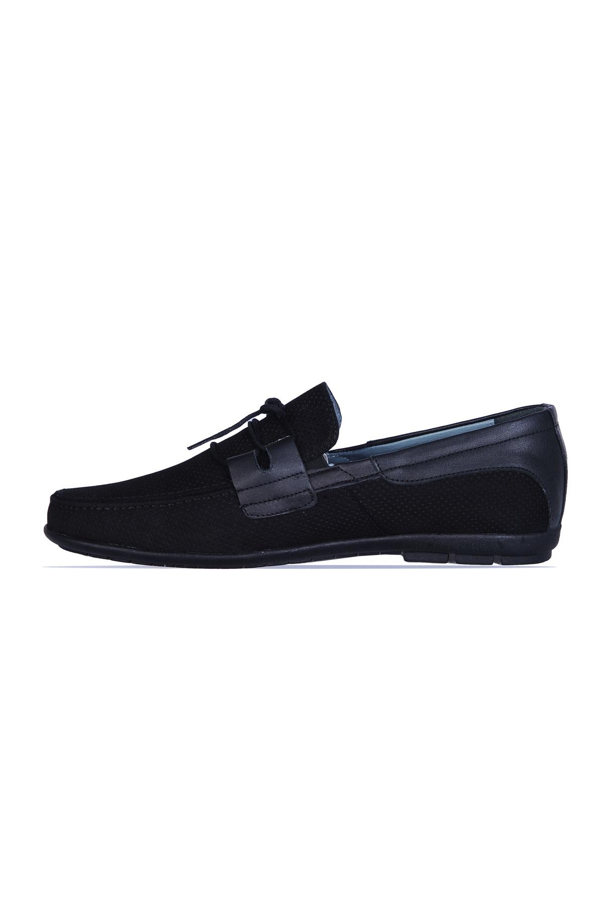 025 Siyah Nubuk Deri Erkek Loafer Ayakkabı - Görsel 3