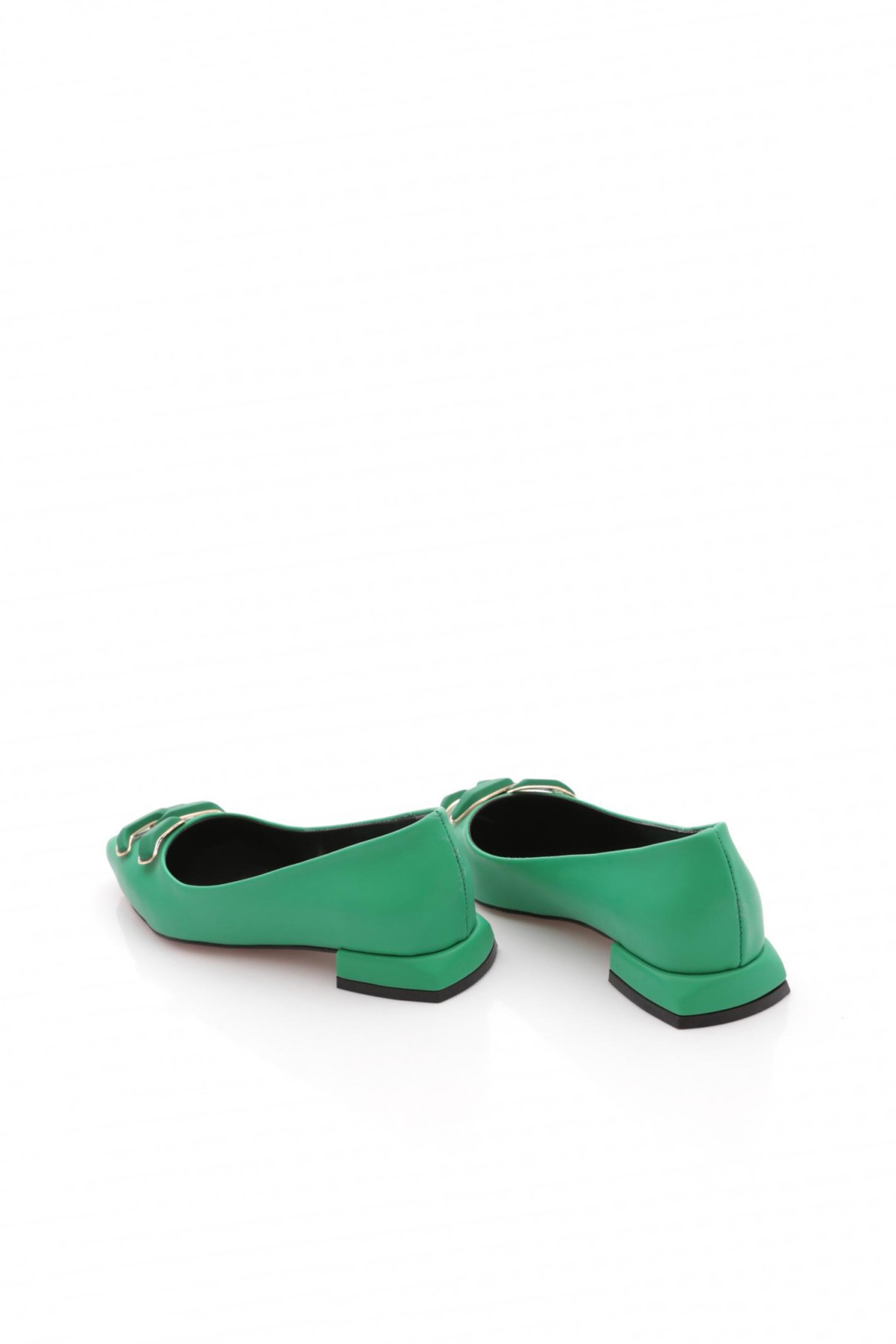 2606 Kadin Sivri Burun Metal Tokali Babet - Görsel 4