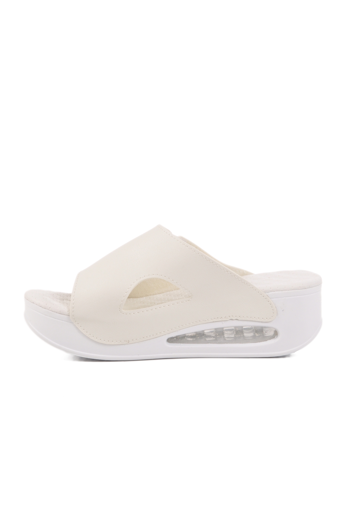 Aspor Beyaz Kadın Dolgu Topuk Terlik - Görsel 3