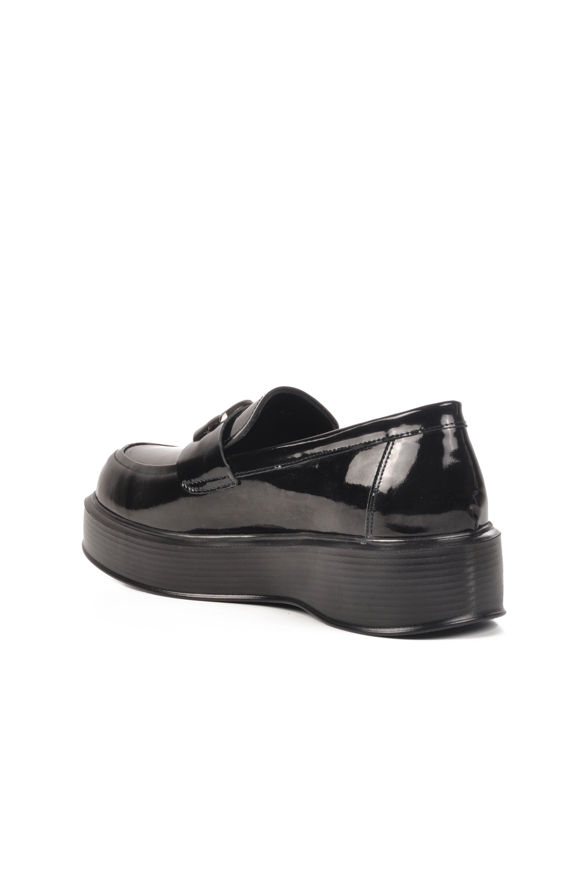 Aspor Siyah Rugan Hakiki Deri Erkek Klasik Ayakkabı - Görsel 5