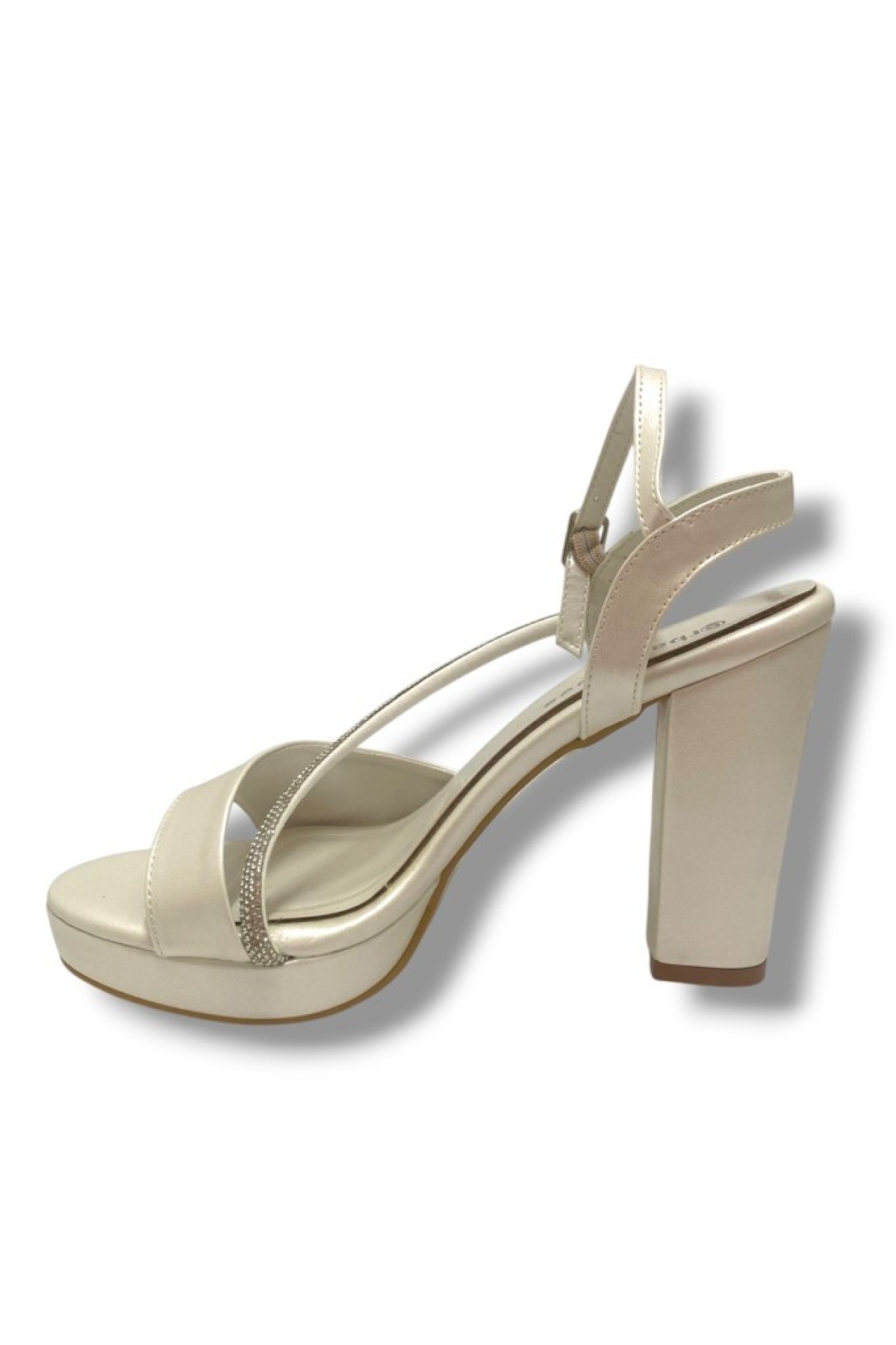 341-25 Çapraz Şerit Taşlı Yüksek Topuk Kadın Sandalet - Görsel 4