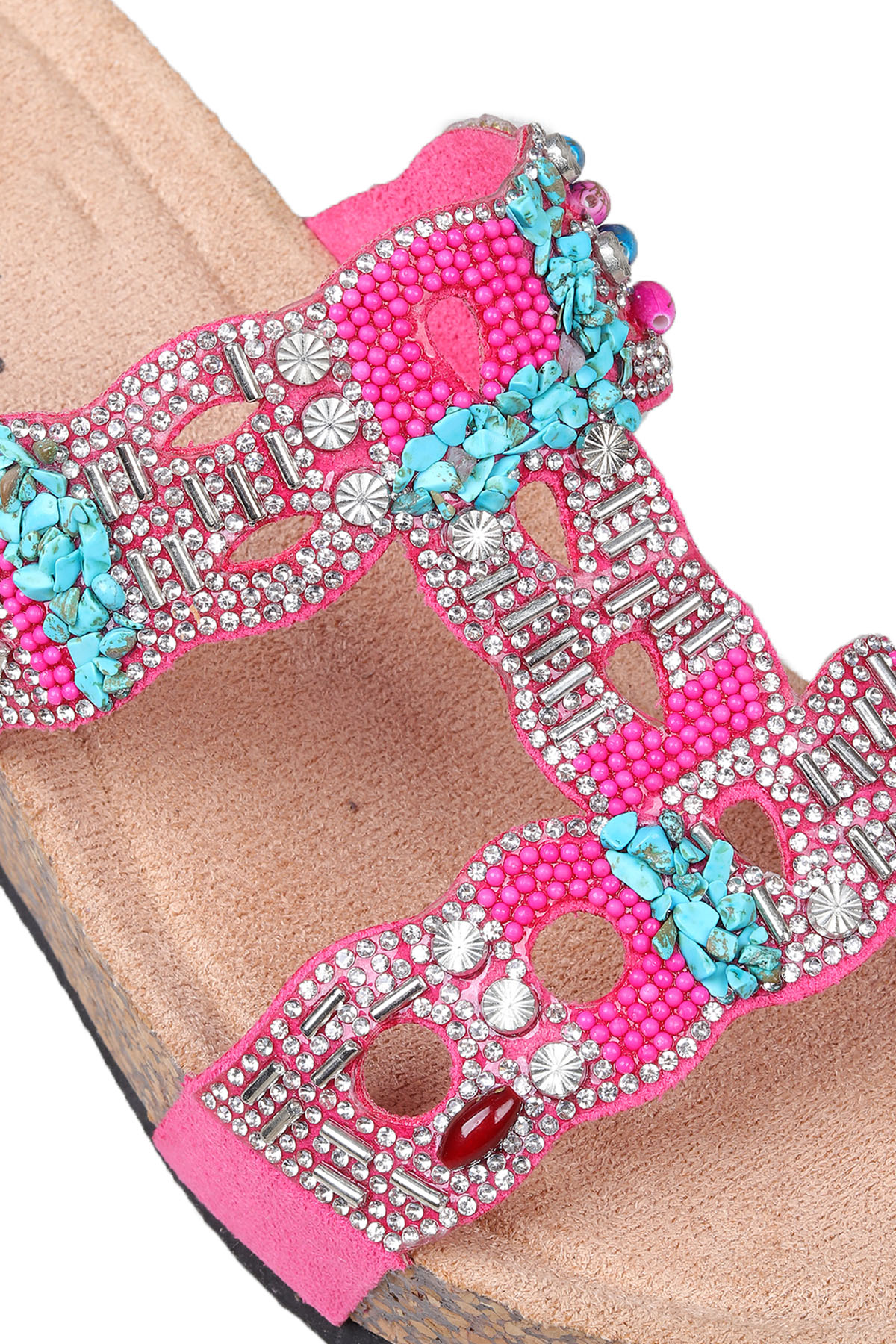 Gj Giorgia Dolgu Topuk Taş Detaylı Rahat Kadın Terlik - Görsel 8