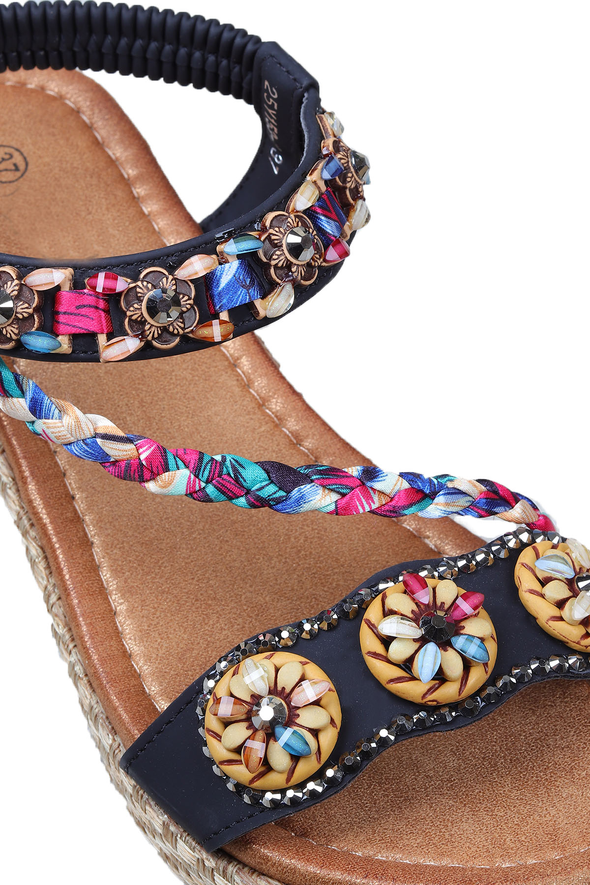 Daisy Rahat Taban Taş Boncuk Detaylı Kadın Sandalet - Görsel 7