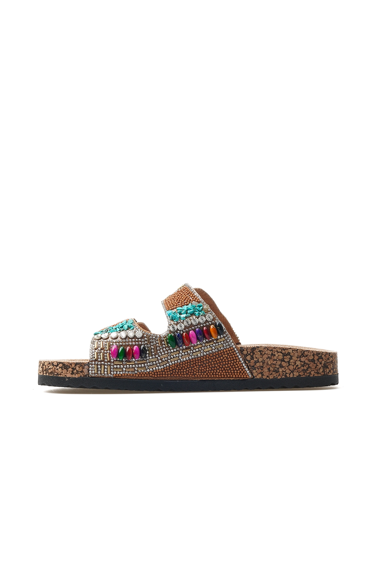 Kadın Taş Detaylı Tokalı Günlük Terlik 25y 25y102-2 Z Camel - Görsel 3