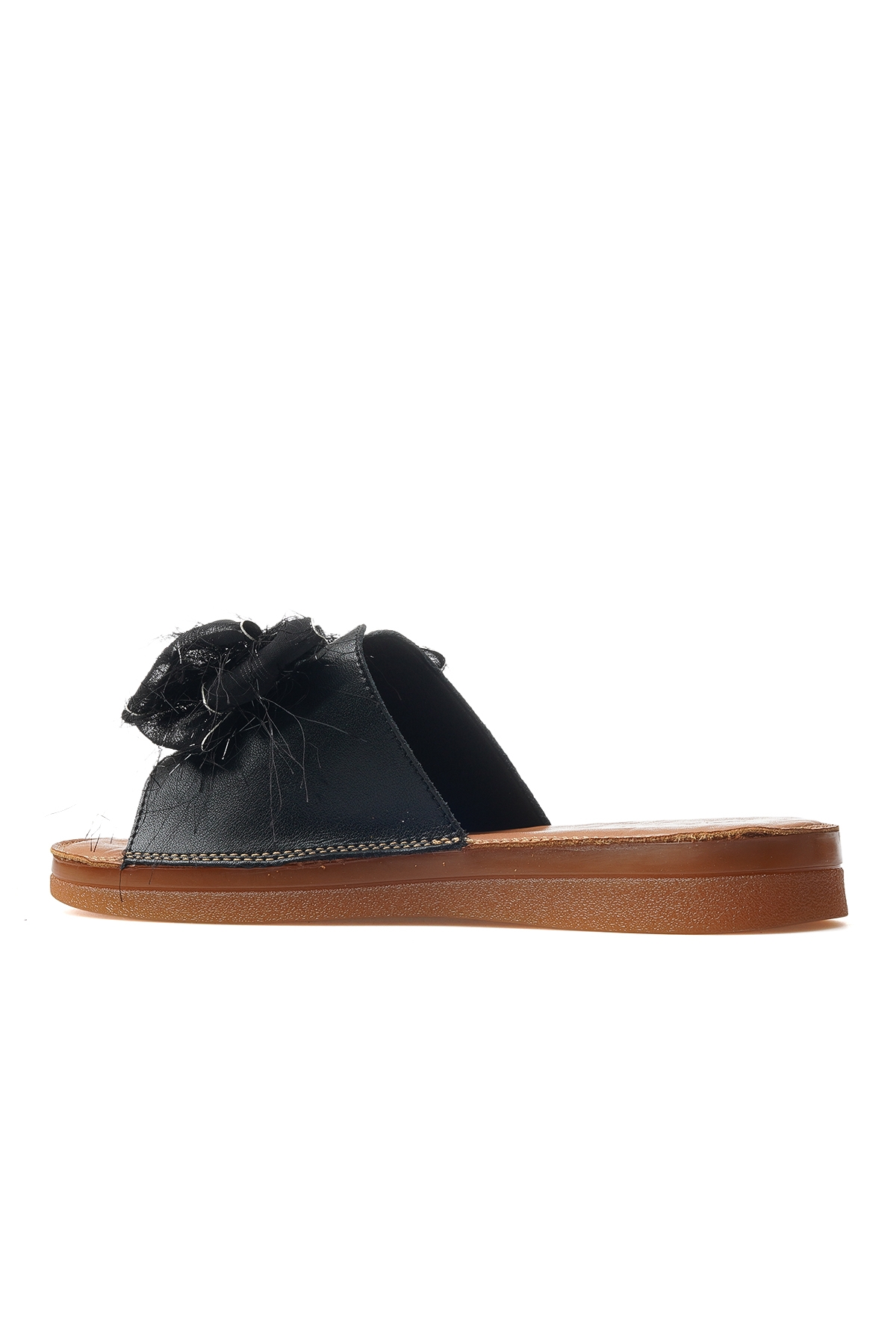 Kadın Fiyonklu Günlük Terlik 25y 25y397-5 Z Siyah Simli - Görsel 4