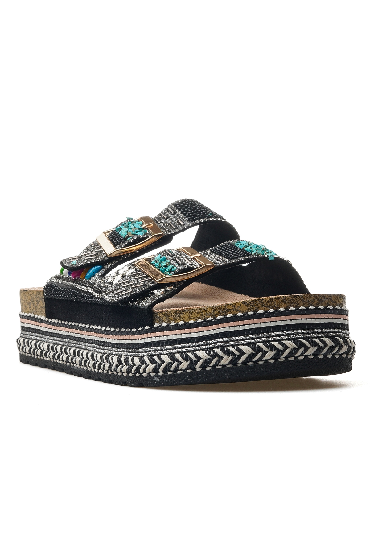 Kadın Taş Detaylı Günlük Terlik 25y 25y103 Z Siyah - Görsel 5