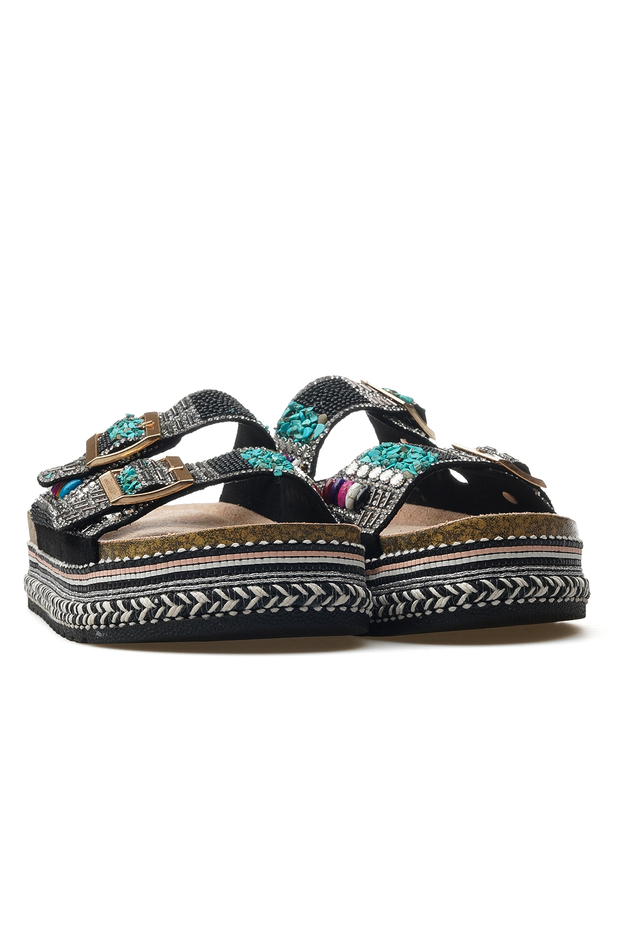 Kadın Taş Detaylı Günlük Terlik 25y 25y103 Z Siyah - Görsel 6