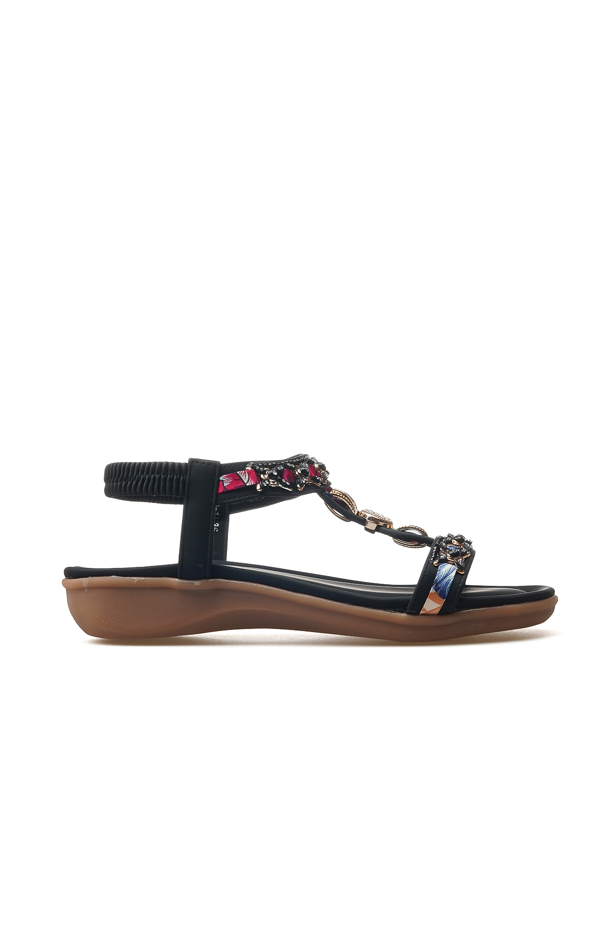 Kadın Taş Detaylı Günlük Sandalet 25y 25y150-11 Z Siyah - Görsel 2