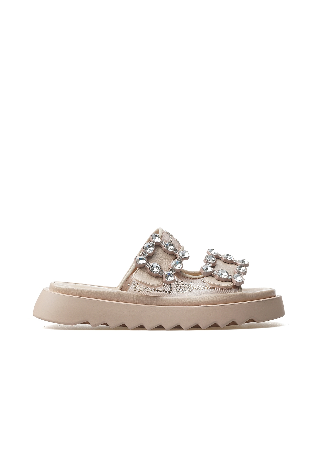 Kadın Taş Detaylı Günlük Terlik 25y 25y342 Z Bej - Görsel 2