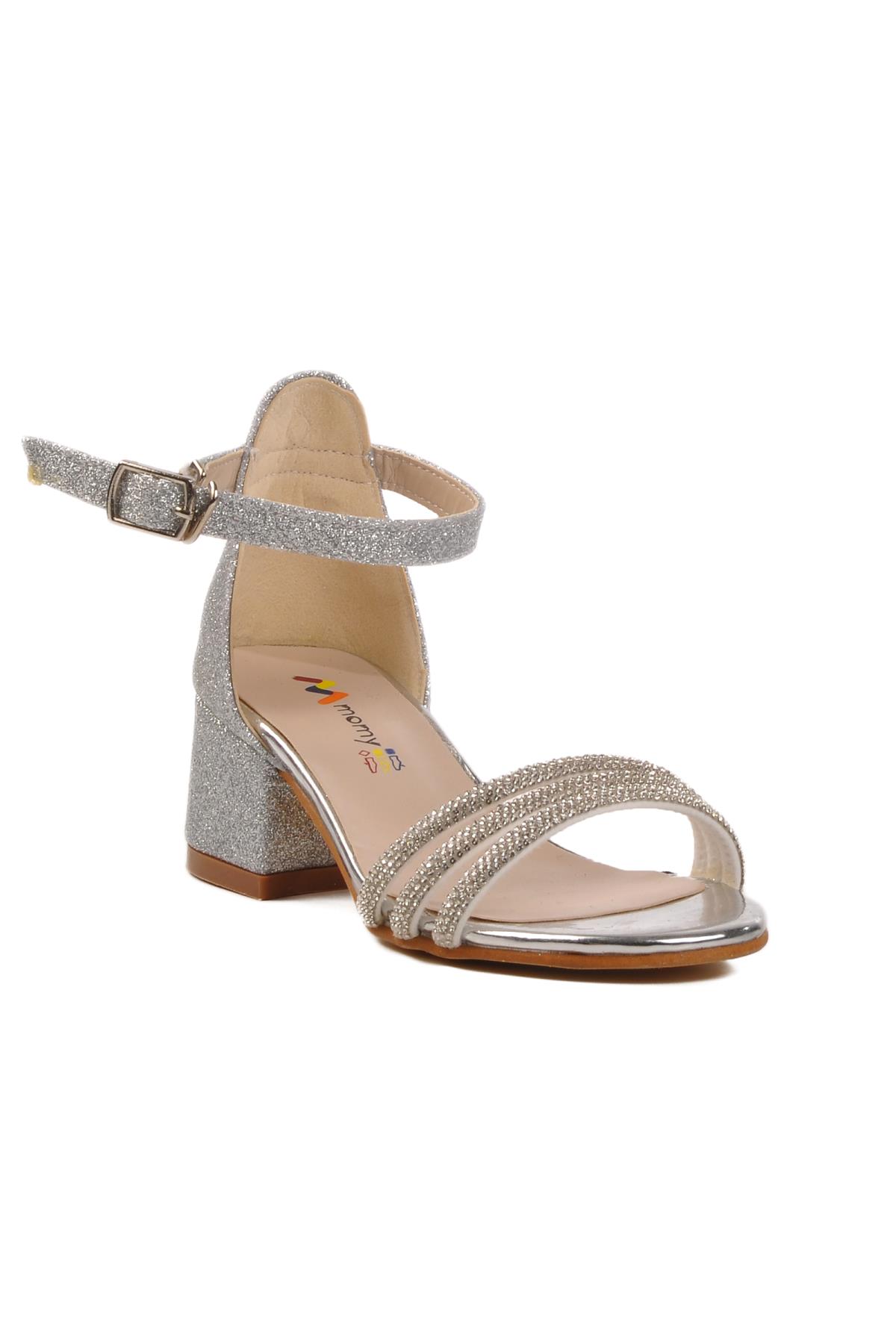 6504 P Gümüş Kız Çocuk Abiye Ayakkabı Momy - Görsel 2