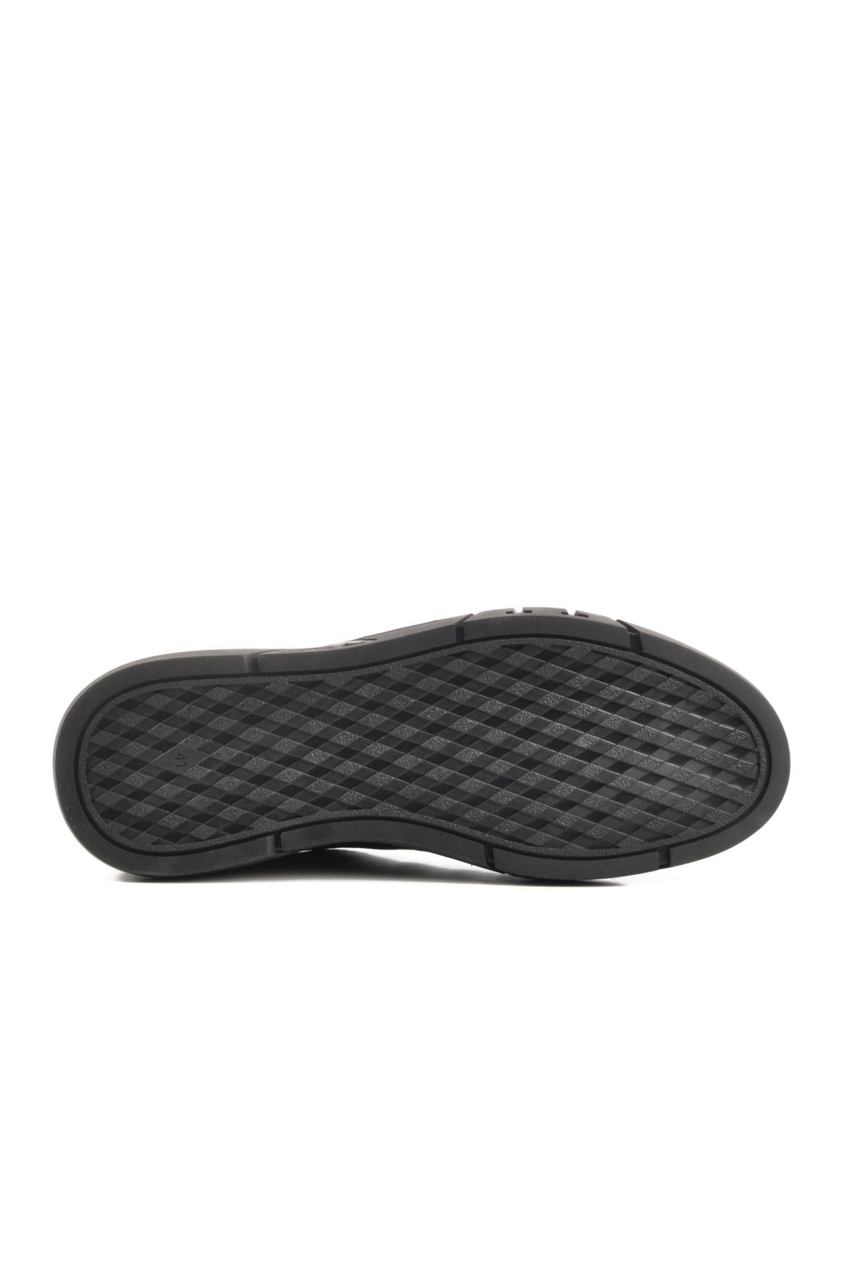 2K1244 Siyah Hakiki Deri Erkek Sneaker - Görsel 6