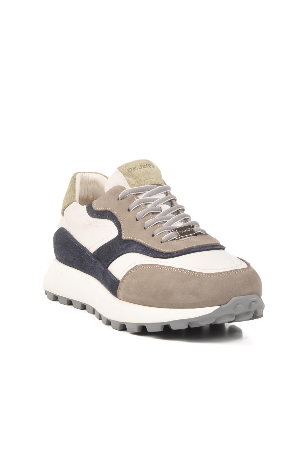 XS2742 Gri-Beyaz Hakiki Deri Erkek Sneaker Dr.Jells - Görsel 2