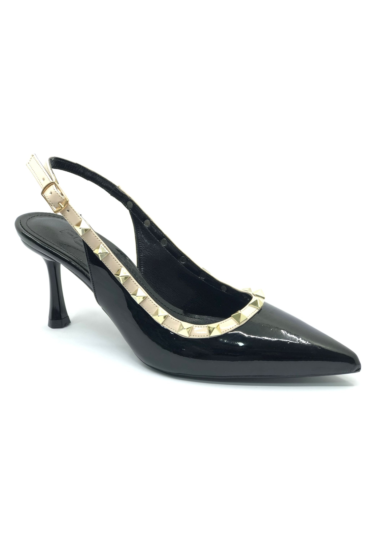 Zımba Şerit Detaylı Arkası Açık Stiletto Kadın Topuklu Ayakkabı - Görsel 5