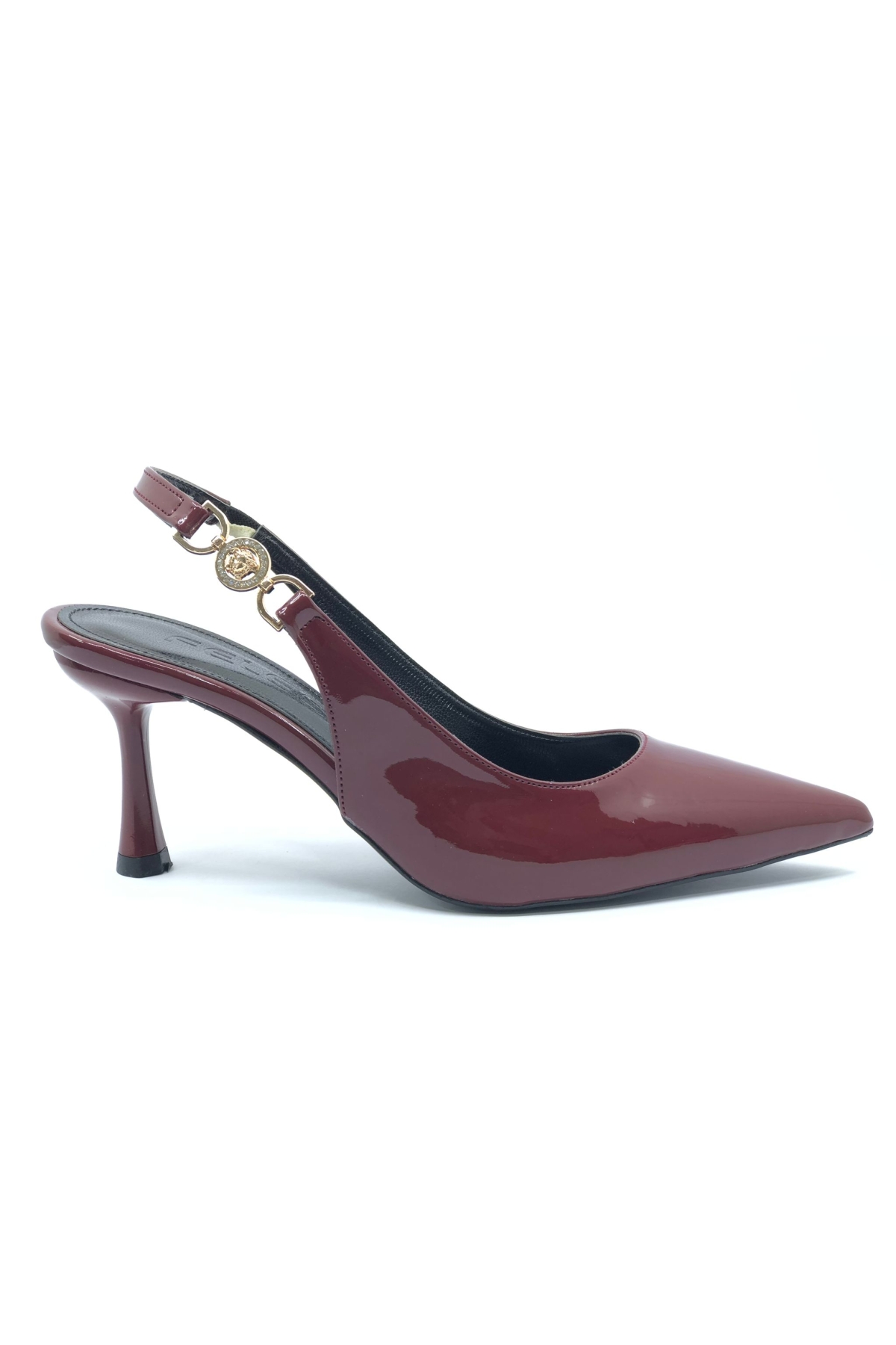 Yan Toka Detaylı Arkası Açık Stiletto Kadın Topuklu Ayakkabı - Görsel 4