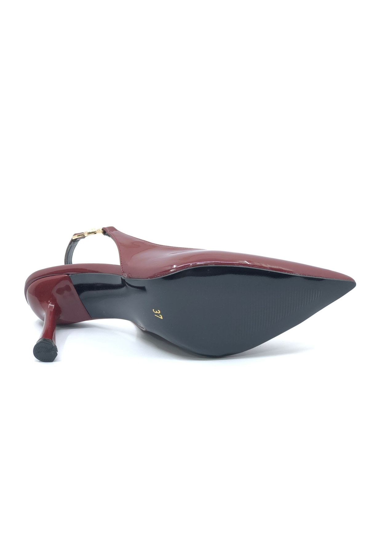 Yan Toka Detaylı Arkası Açık Stiletto Kadın Topuklu Ayakkabı - Görsel 7