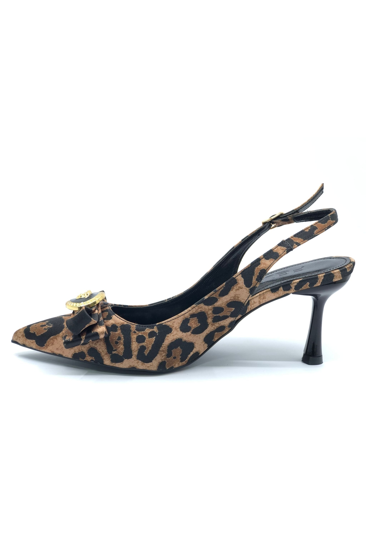 Fiyonk Sarı Toka Detaylı Arkası Açık Stiletto Kadın Topuklu Ayakkabı - Görsel 6